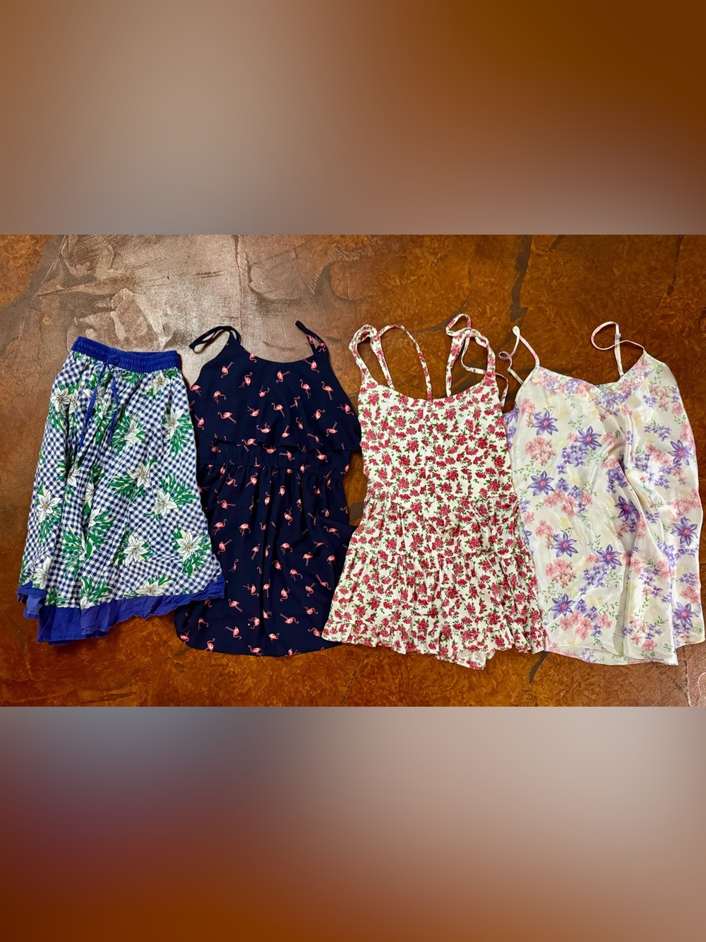 4 fun summery, floral, whimsical clothing pieces, women’s medium